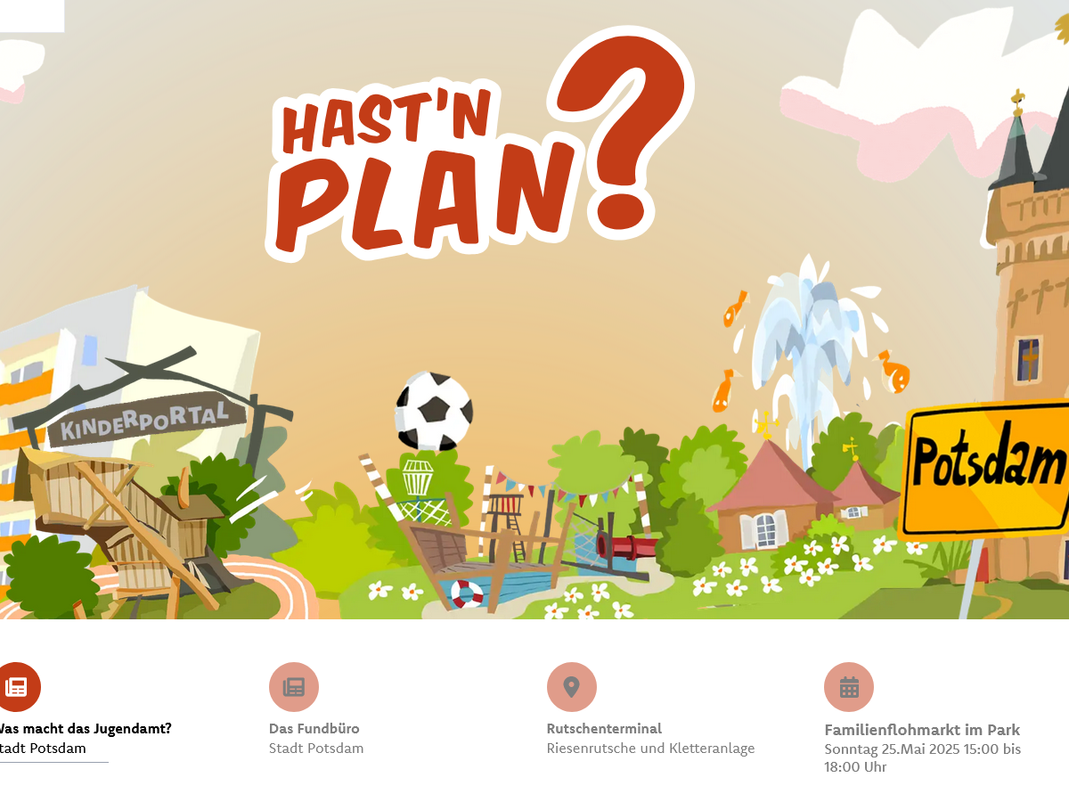 Man sieht die Website.