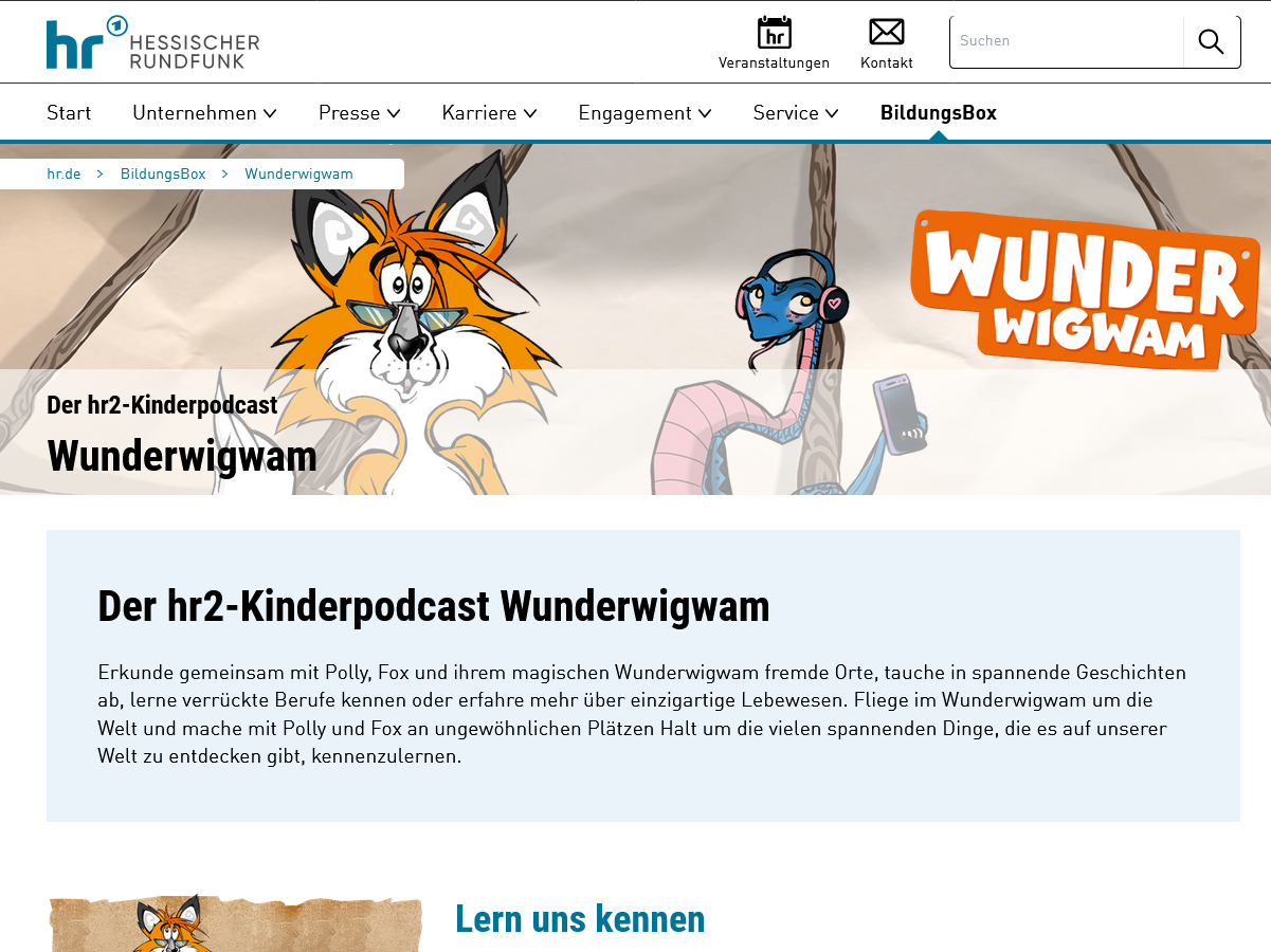 Screnshot Wunderwigwam