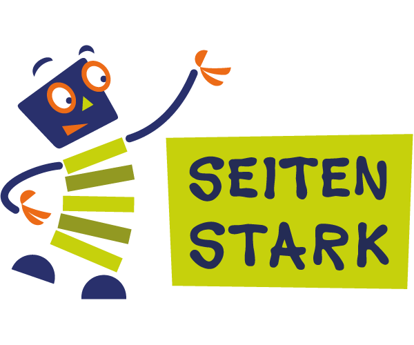Das Maskottchen mit Logo von Seitenstark