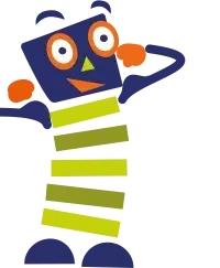 Maskottchen Starky zeigt Muskeln