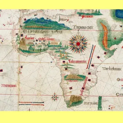 Man sieht eine alte Karte.