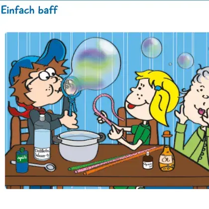 Illustrierte Kinder und eine alte Frau