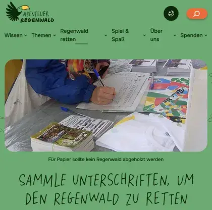 Man sieht eine Liste mit vielen Unterschriften.