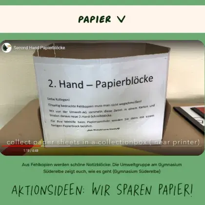 Man sieht Papier.