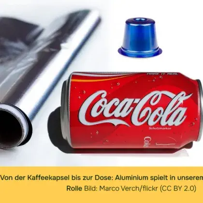 Man sieht verschiedene Gegenstände aus Aluminium.