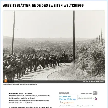 Screenshot Arbeitsblätter