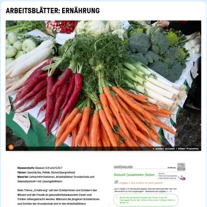 Screenshot Arbeitsblätter