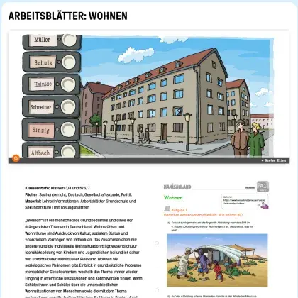 Screenshot Arbeitsblätter