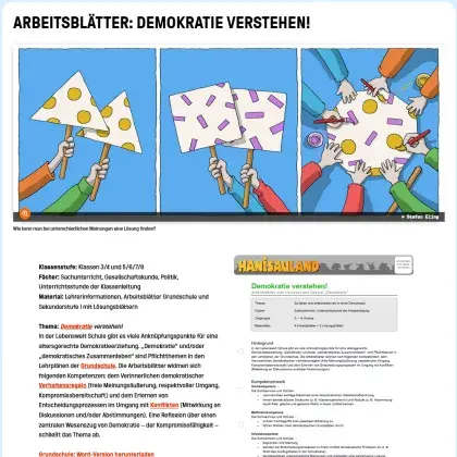 Screenshot Arbeitsblätter