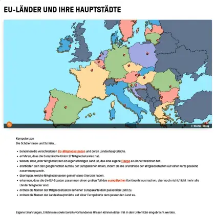 Screenshot Tafelbild EU-Länder