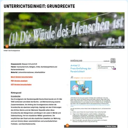 Unterrichtseinheit Grundrechte