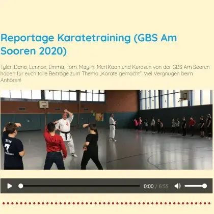 Man sieht Kinder beim Karatetraining.