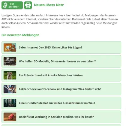 Neues übers Netz