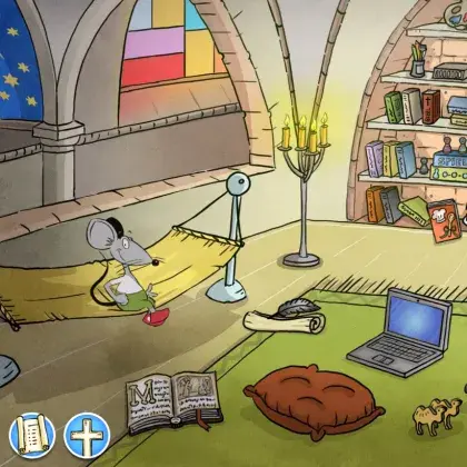 Kirchenraum mit Maus