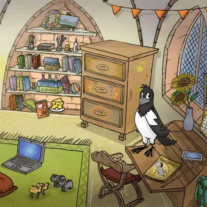 Kirchenraum mit Elster