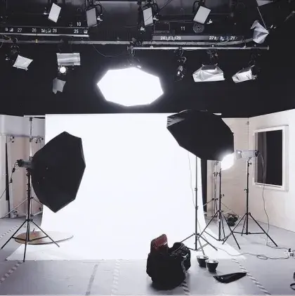 Belichtetes Fotostudio