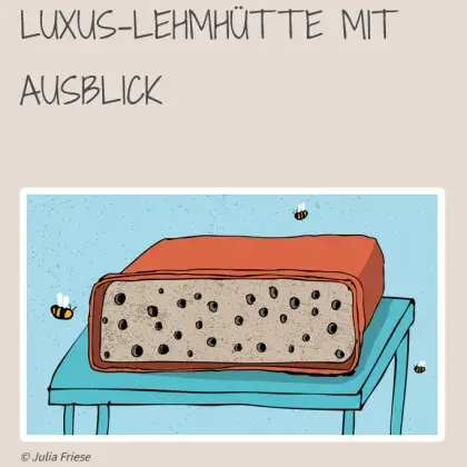Illustration Lehmhütte für Bienen