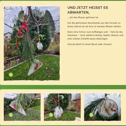 Man sieht etwas gebasteltes aus Eis.