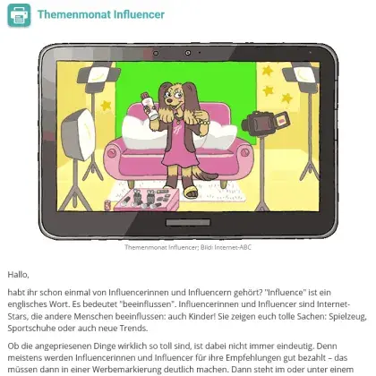 Influencer im Internet-ABC
