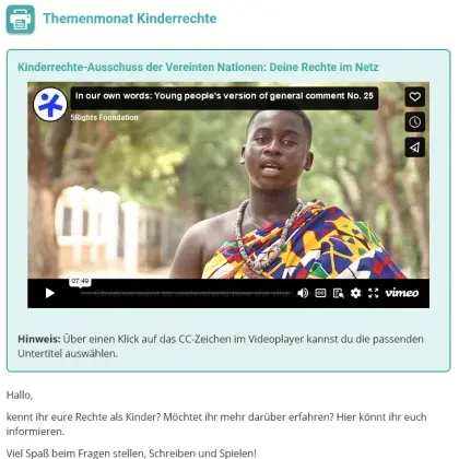 Kinderrechte im Internet-ABC