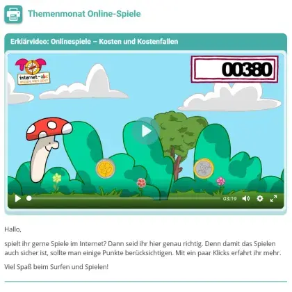 Online-Spiele im Internet-ABC