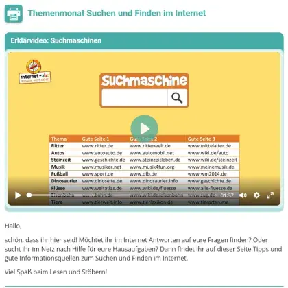 Recherche im Internet-ABC