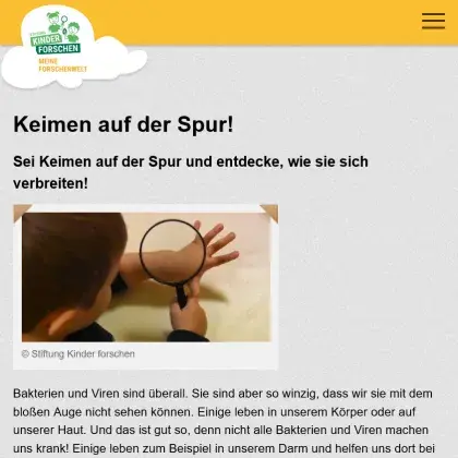 Man sieht eine Übersicht der Seite.
