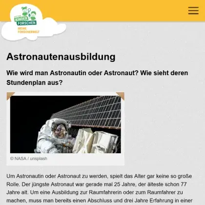 Man sieht eine Übersicht der Seite.