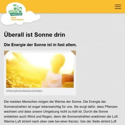 Man sieht eine Übersicht der Seite.