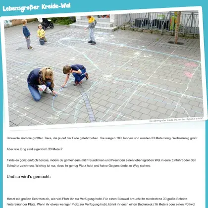 Man sieht Kinder, die mit Kreide malen.