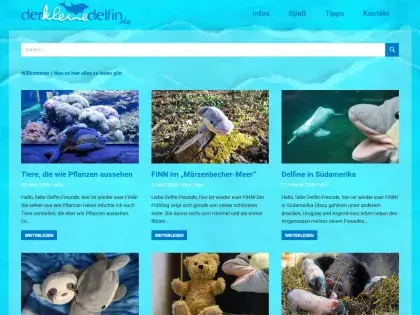 Man sieht die Website.