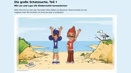 Leo und Lupe auf einer Insel