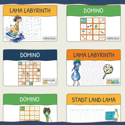 Man sieht einen Übersicht zu verschiedenen Arbeitsblättern.